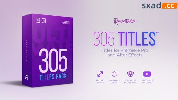 【PR预设+AE模板】305种多类型文字标题介绍动画终极包 Titles Ultimate Pack+使用教程