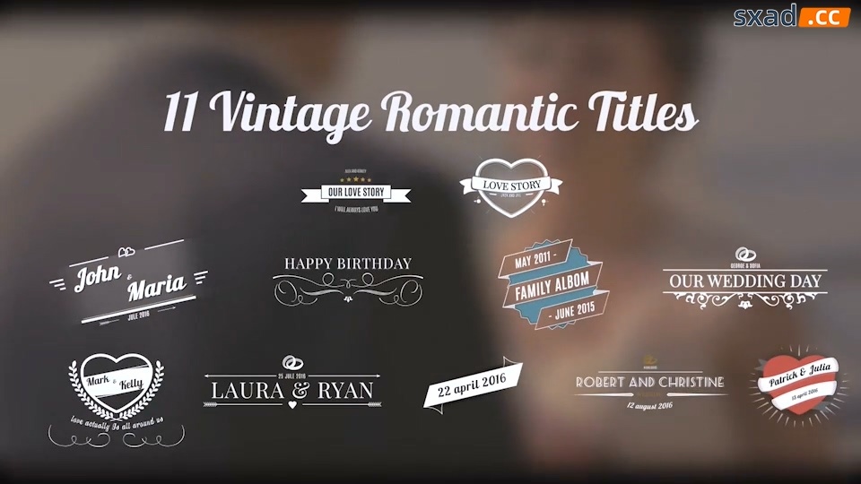 【AE模板】西方古典浪漫婚礼文字标题展示 VideoHive Vintage Romantic Titles Pack