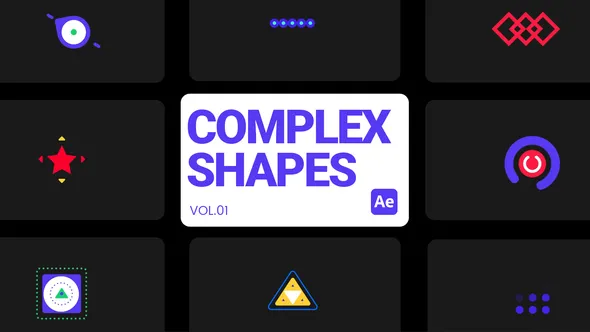 AE模板-50个彩色形状动画视频转场预设 Complex Shapes 01